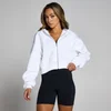Sudadera corta con capucha y cremallera integral Basics para mujer de MP - Blanco