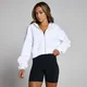 Sudadera corta con capucha y cremallera integral Basics para mujer de MP - Blanco