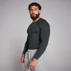 Camiseta de manga larga de canalé ceñida Origin para hombre de MP - Negro lavado