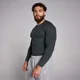 Camiseta de manga larga de canalé ceñida Origin para hombre de MP - Negro lavado