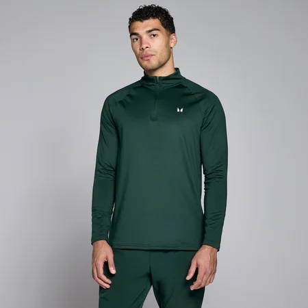 Camiseta de entrenamiento con cremallera de 1/4 para hombre de MP - Esmeralda oscuro