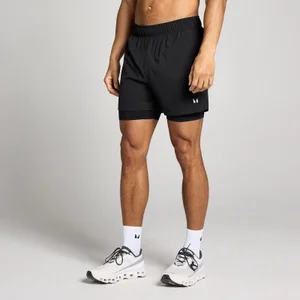 Pantalones cortos de entrenamiento 2 en 1 de largo de entrepierna de 13 cm para hombre de MP - Negro - Size XS