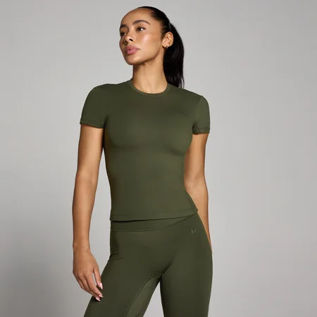 Camiseta de manga corta ajustada Tempo para mujer de MP - Verde bosque