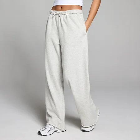 Pantalón de chándal de pierna recta de felpa francesa ligero para mujer de MP - Gris moteado