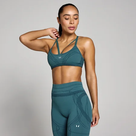 Sujetador deportivo Hybrid de tirantes para mujer de MP - Verde azulado intenso