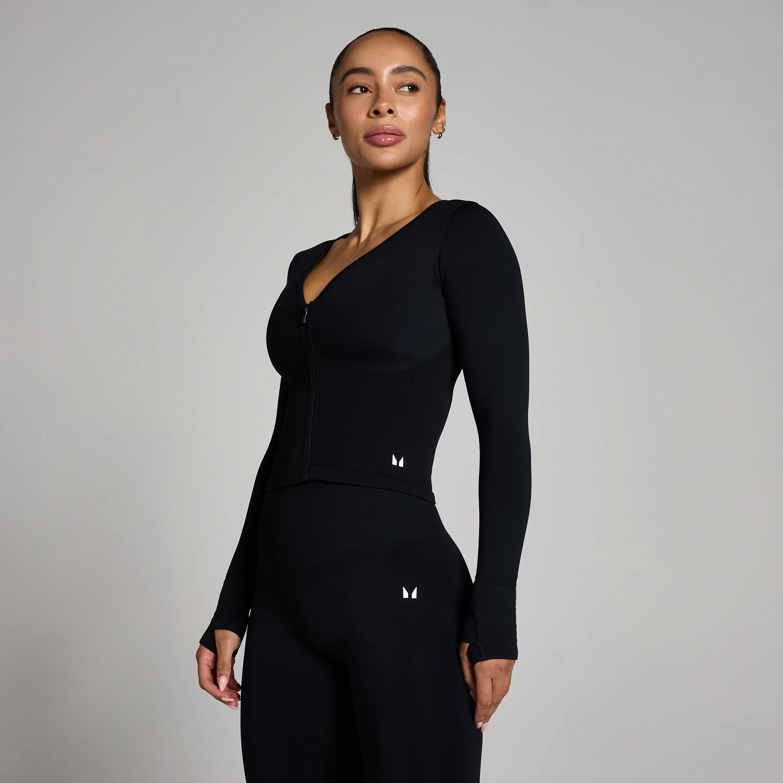 Chaqueta corta sin costuras Tempo para mujer de MP - Negro - S Imagen 1