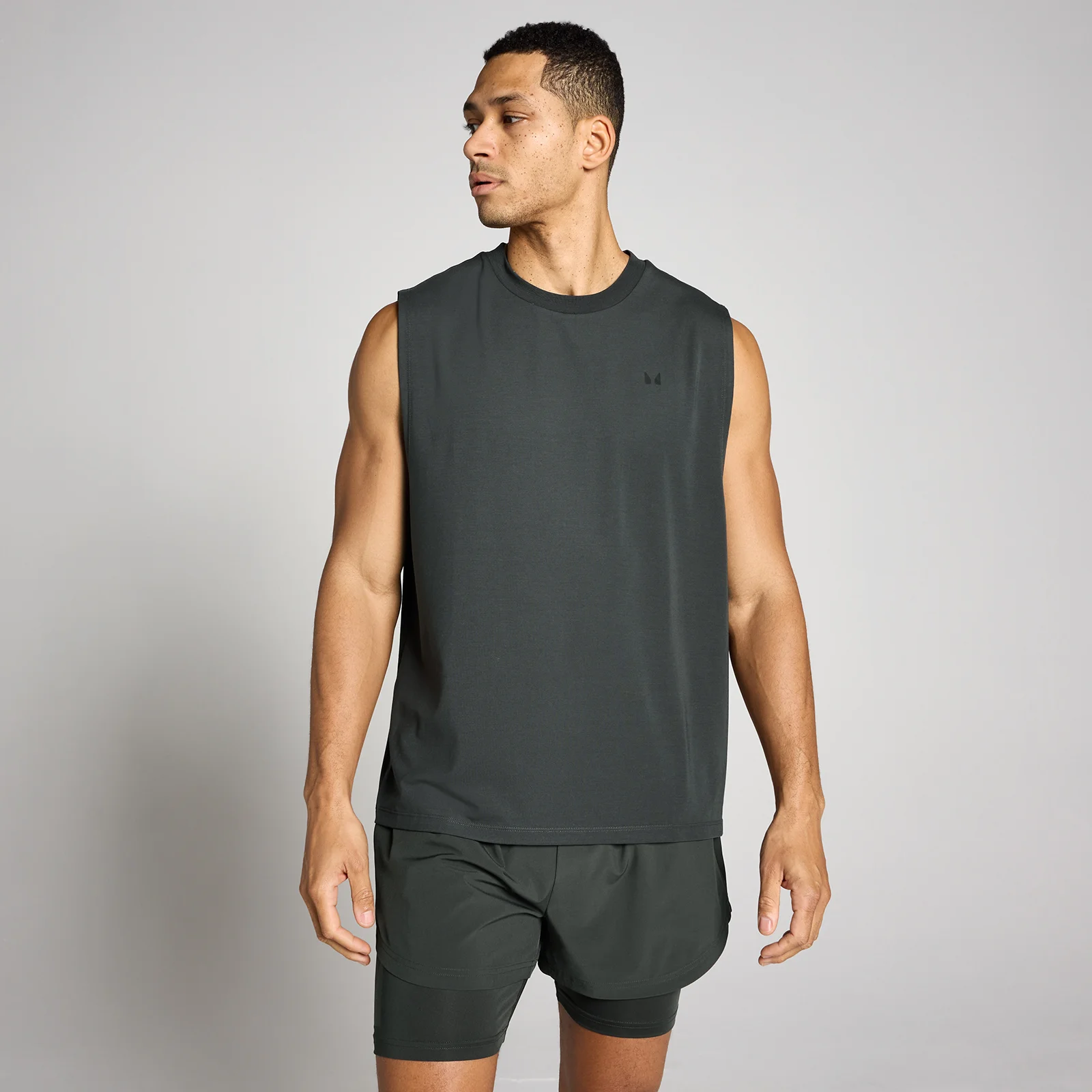 Camiseta de tirantes oversize Cotton Modal para hombre de MP - Negro lavado - M Imagen 1
