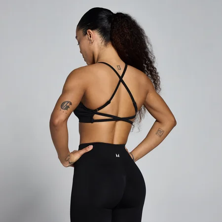 Sujetador deportivo sin costuras con tirantes Lift para mujer de MP - Negro