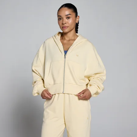Sudadera con capucha ligera de felpa francesa con cremallera para mujer de MP - Butter