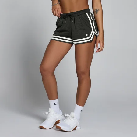 Short de malla contrastante Lift para mujer de MP - Negro lavado