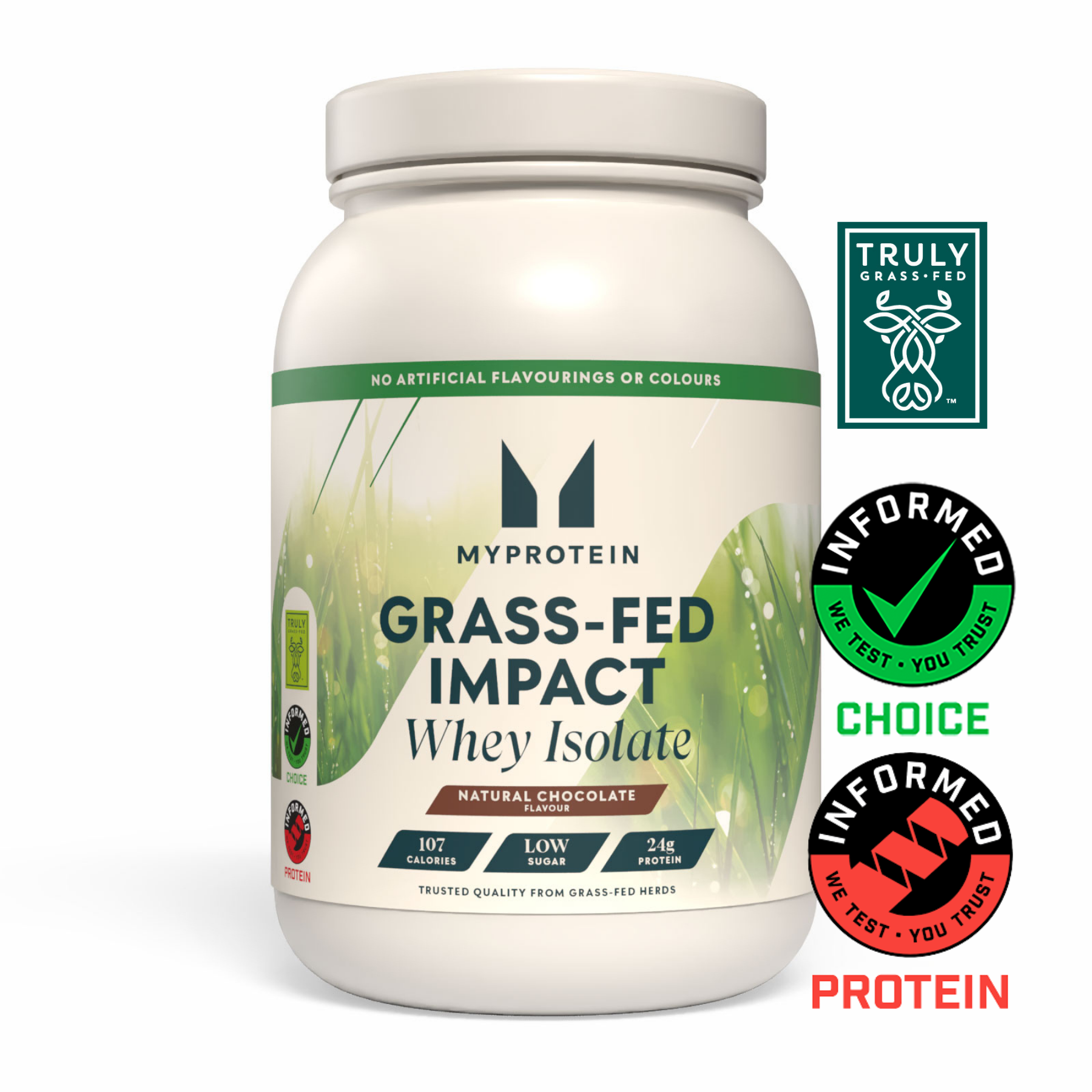 Impact Whey Isolate de vacas alimentadas con pasto - 1kg - Chocolate Natural Imagen 1