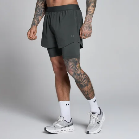 Short Hybrid 5" 2 en 1 para hombre de MP - Negro lavado