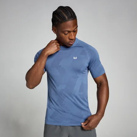 Camiseta sin costuras Tempo Pillar con estampado para hombre de MP - Azul pizarra