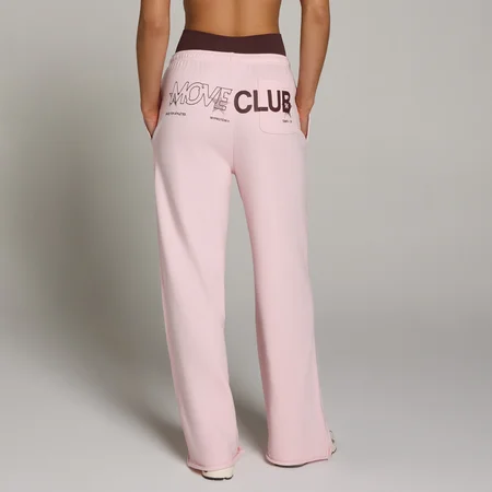 Pantalón de chándal de pierna recta Move Club Graphic ligero de felpa francesa para mujer de MP - Blush