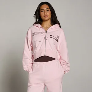 Sudadera con capucha y cremallera ligera con estampado Move Club para mujer de MP - Rosa - Size L