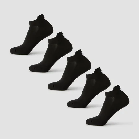 Calcetines tobilleros unisex de MP (paquete de 5) - Negro