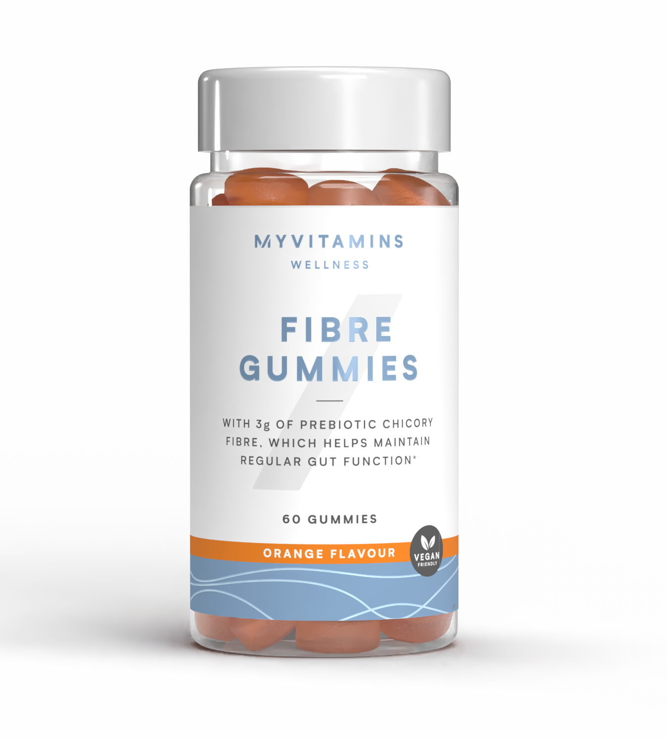 Gominolas con alto contenido de fibra - 60 gummies, 30raciones - Naranja Imagen 1