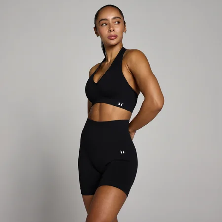 Sujetador deportivo sin costuras con cuello halter Tempo para mujer de MP - Negro