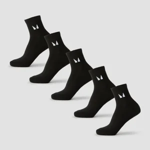 Calcetines tobilleros unisex de MP (paquete de 5) - Negro - Size UK 9-11