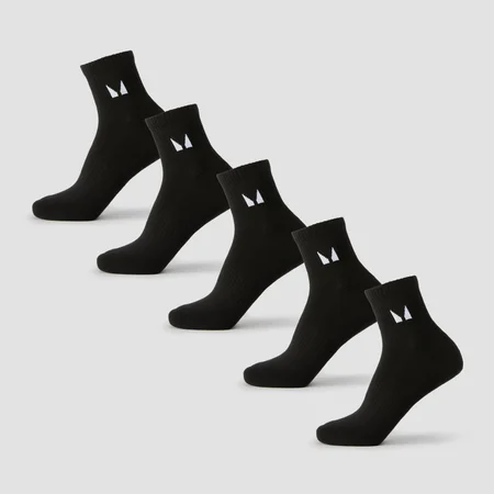 Calcetines tobilleros unisex de MP (paquete de 5) - Negro