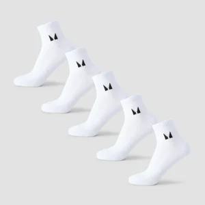 Calcetines tobilleros unisex de MP (paquete de 5) - Blanco - Size UK 2-5
