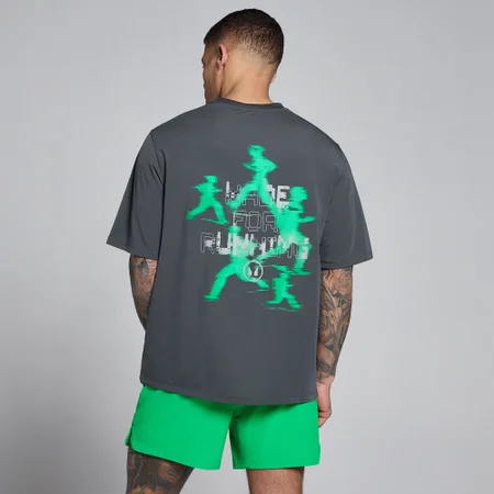 Camiseta Velocity con estampado de algodón modal para hombre de MP - Gris oscuro/verde