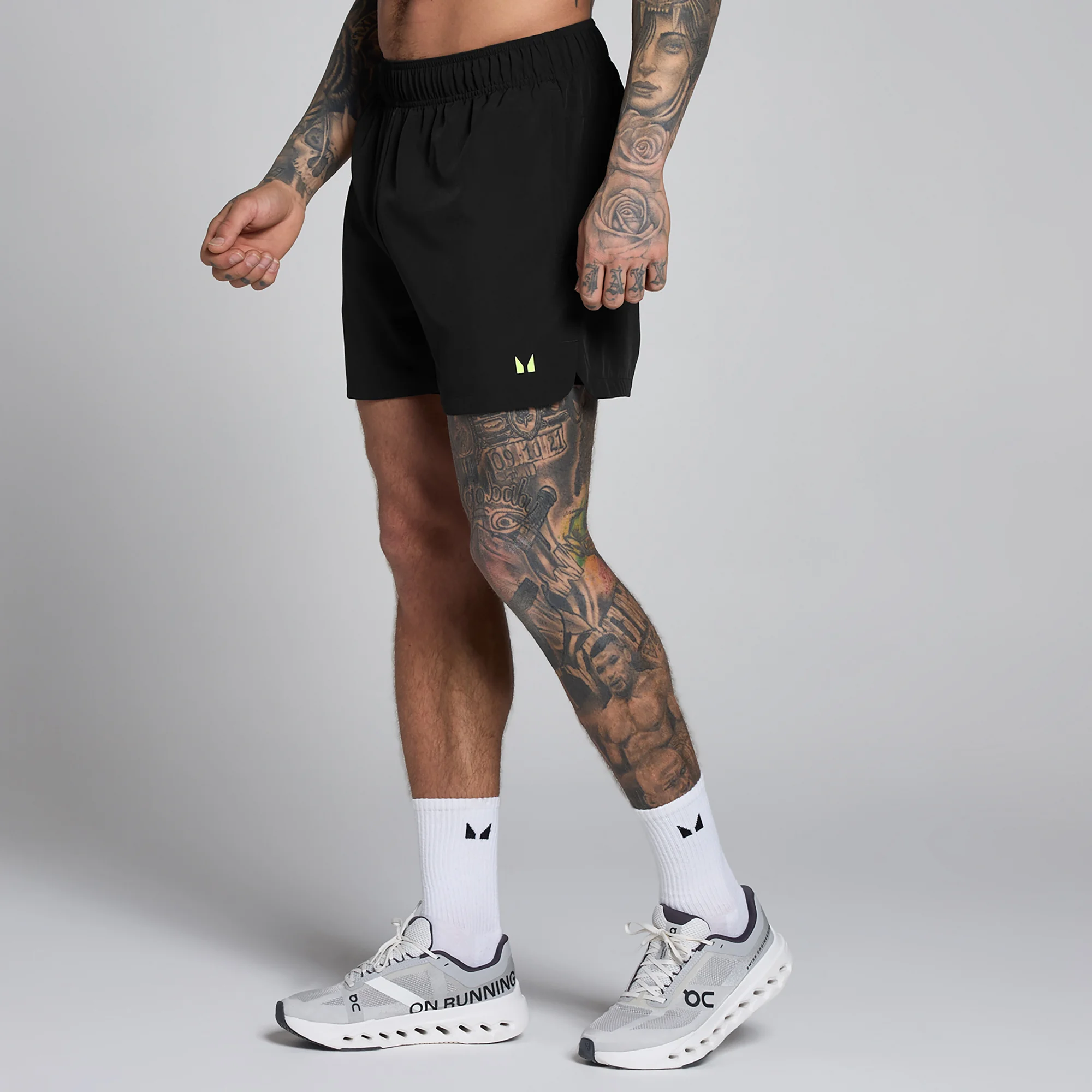 Short tejido Training de 5" para hombre de MP - Negro/Lima claro - XS Imagen 1