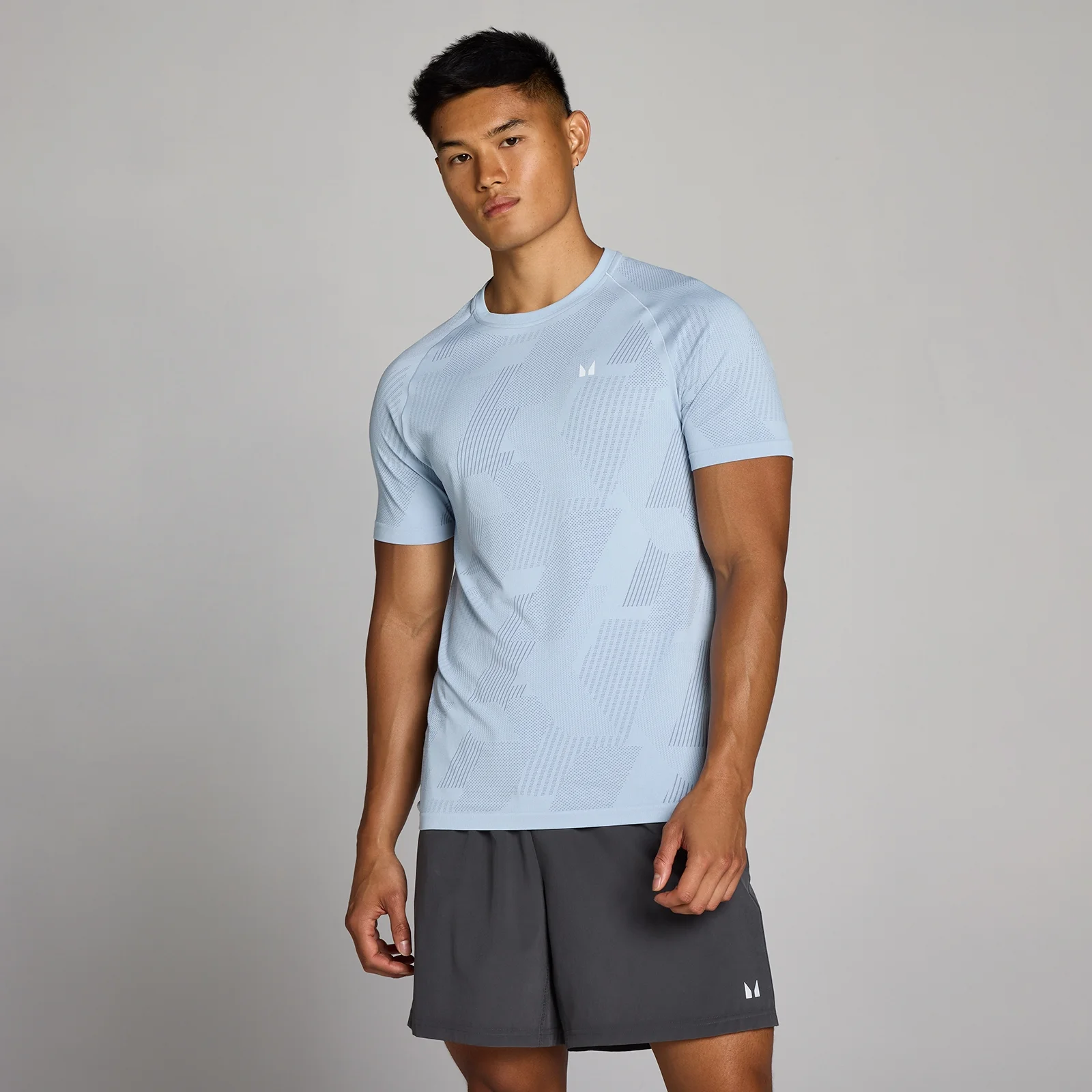 Camiseta sin costuras Tempo Pillar Graphic para hombre de MP - Azul breeze - XS Imagen 1