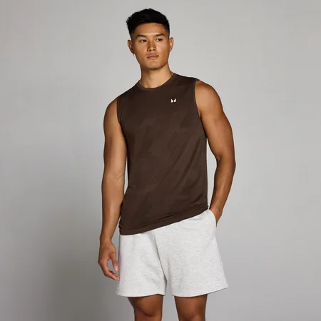 Camiseta de tirantes sin costuras Tempo Pillar Graphic para hombre de MP - Chocolate