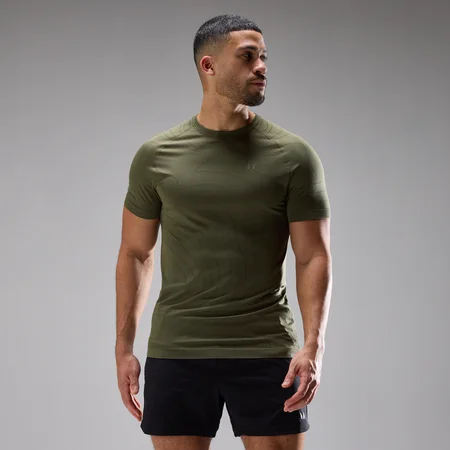 Camiseta sin costuras Velocity Ultra para hombre de MP - Oliva oscuro