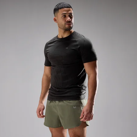 Camiseta sin costuras Velocity Ultra para hombre de MP - Negro lavado