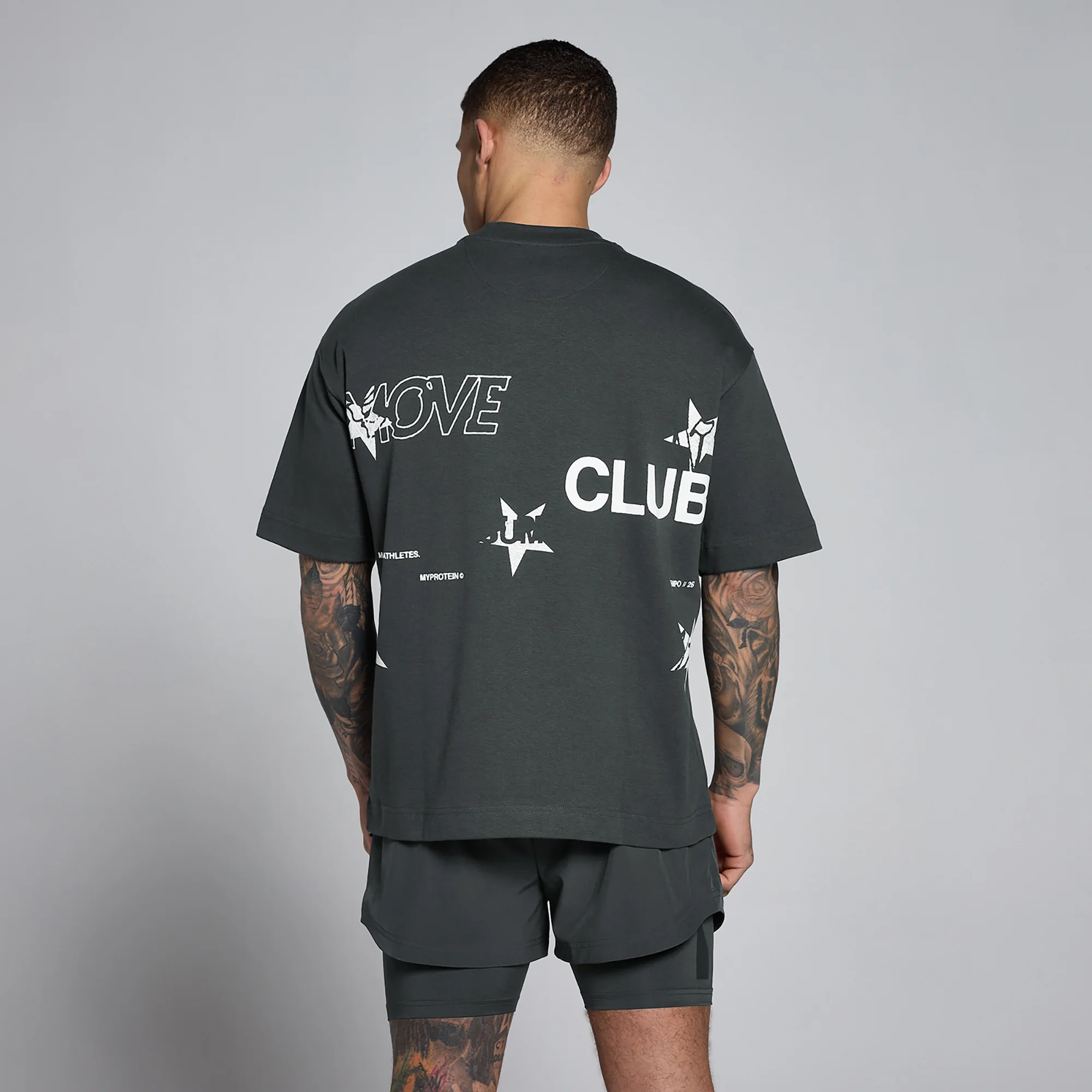 Camiseta de algodón oversize Hybrid Graphic para hombre de MP - Negro lavado - XS Imagen 1