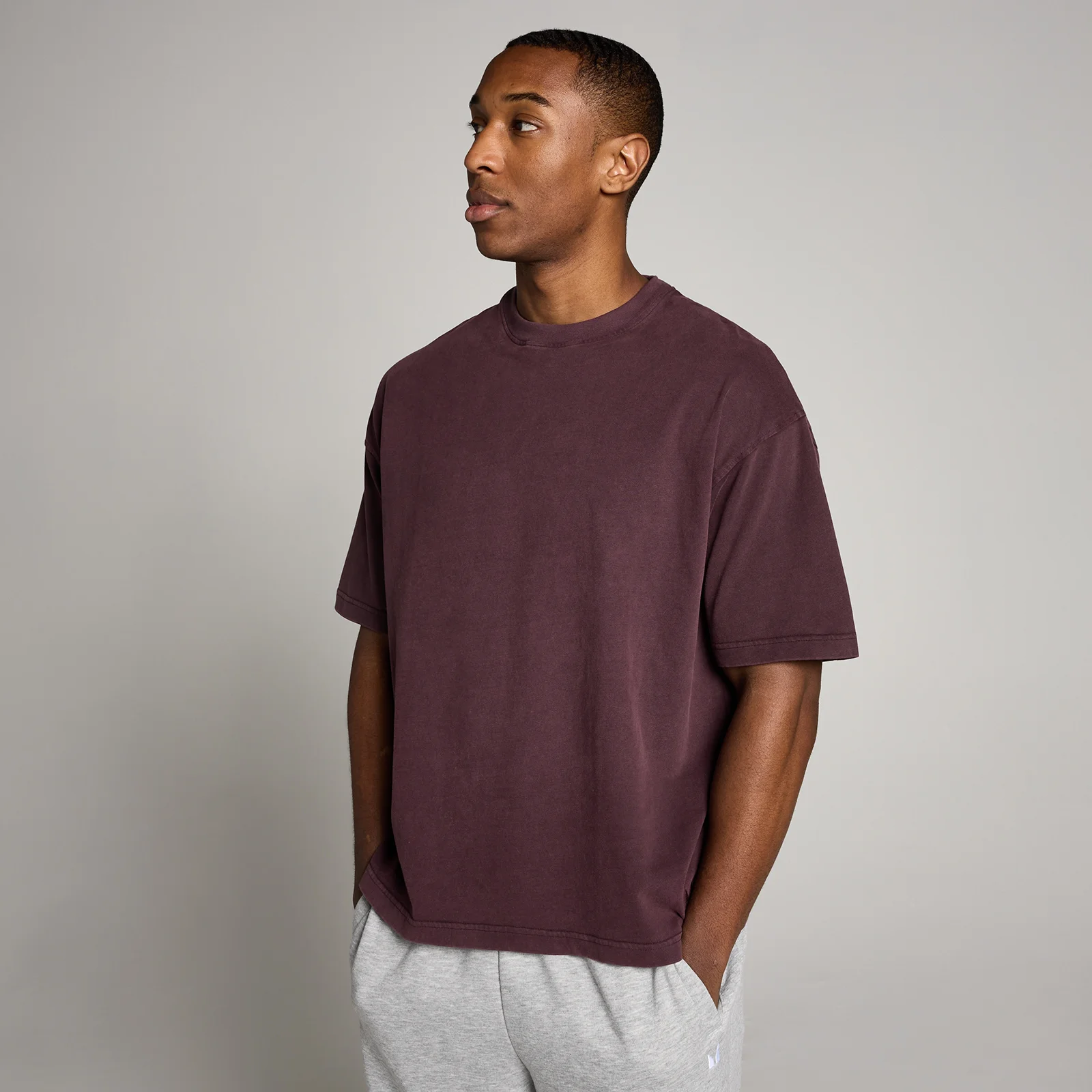 Camiseta oversize de algodón lavado para hombre de MP - Chocolate - M Imagen 1