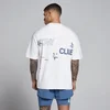 Camiseta de algodón oversize Hybrid Graphic para hombre de MP - Blanco/Azul pizarra