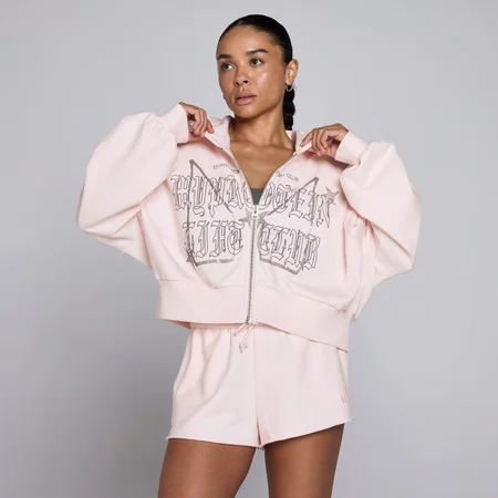 Sudadera con capucha y cremallera Lift Graphic Lifestyle para mujer de MP - Rosa bebé