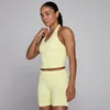 Camiseta de tirantes sin costuras con cuello halter Tempo para mujer de MP - Limón