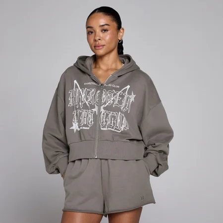 Sudadera con capucha y cremallera Lift Graphic Lifestyle para mujer de MP - Dark Truffle
