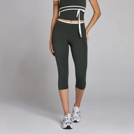 Mallas capri Tempo Contrast para mujer de MP - Negro lavado