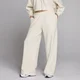 Pantalón de chándal de pierna recta de cintura media de gofre para mujer de MP - Marfil