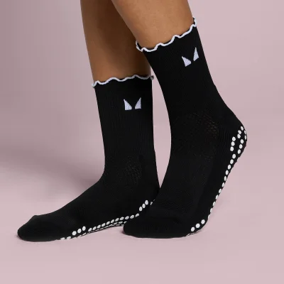 Calcetines de pilates con volante de MP (paquete de 2 pares) - Negro/blanco - UK 6-8 Imagen 8