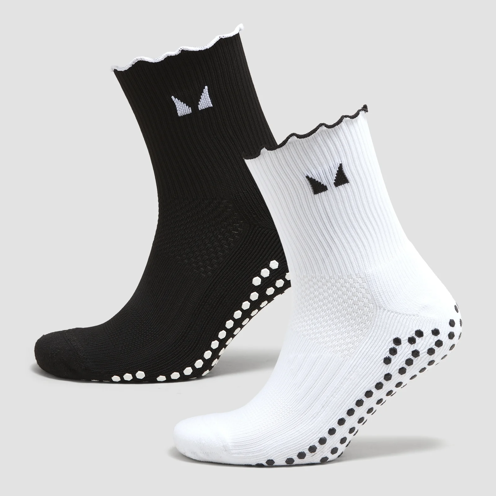 Calcetines de pilates con volante de MP (paquete de 2 pares) - Negro/blanco - UK 6-8 Imagen 1