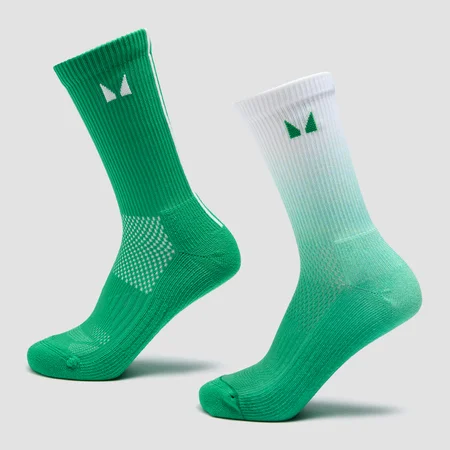 Calcetines de running de MP (paquete de 2) - Verde lima degradado/rayas lima claro