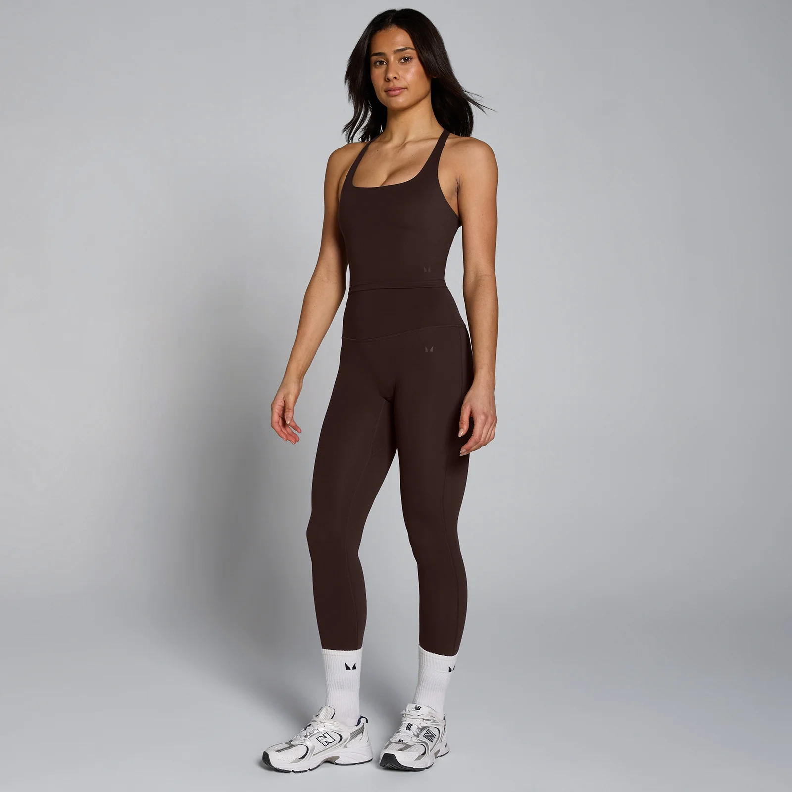 Camiseta de tirantes de espalda cruzada Tempo para mujer de MP - Cacao - L Imagen 3