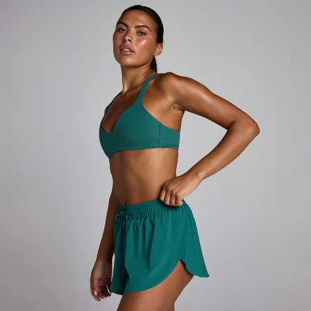 Sujetador deportivo Tempo Twist Back para mujer de MP - Verde azulado intenso