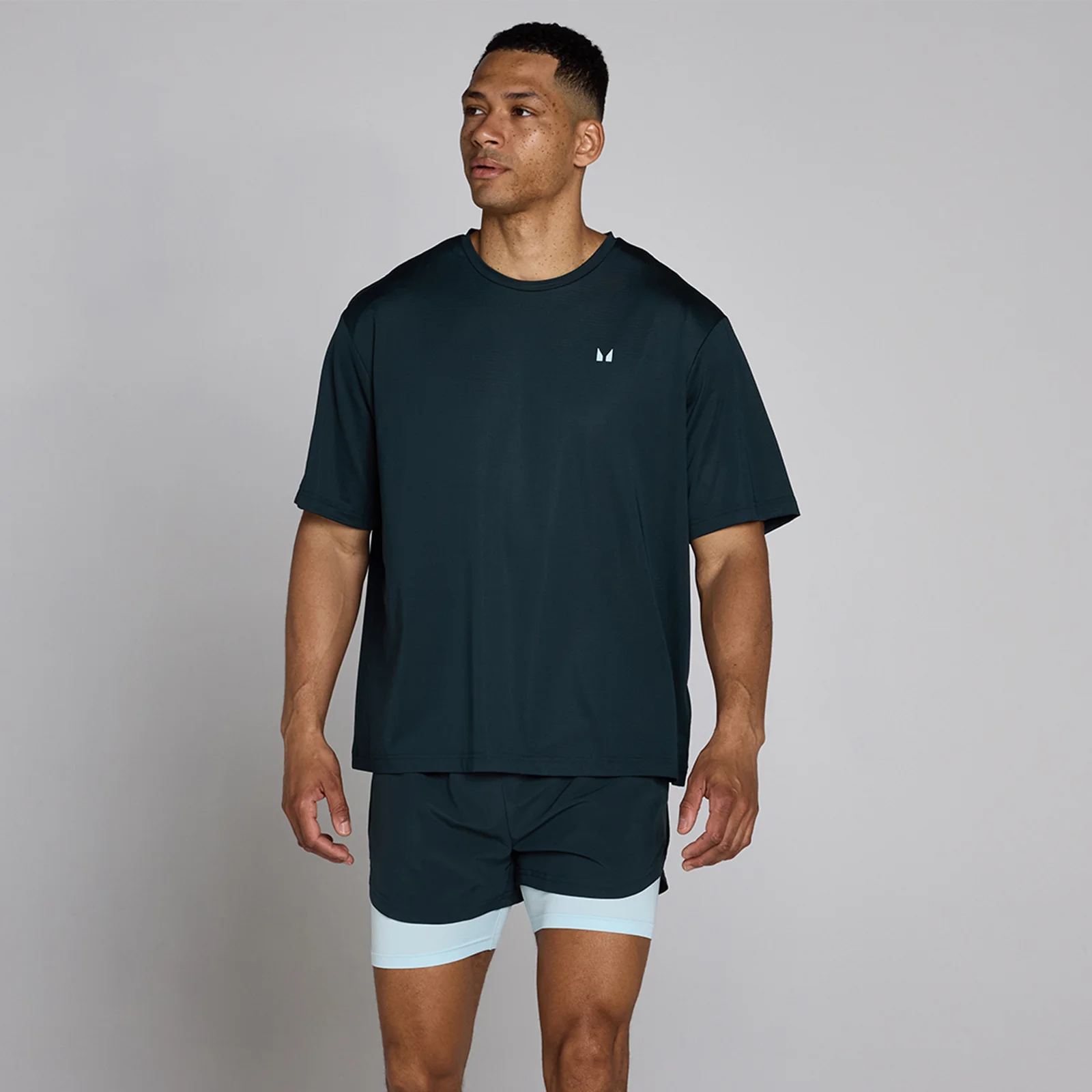 Camiseta oversize de malla Hybrid para hombre de MP - Azul desteñido - S Imagen 1