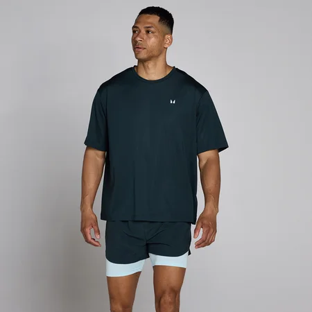 Camiseta oversize de malla Hybrid para hombre de MP - Azul desteñido