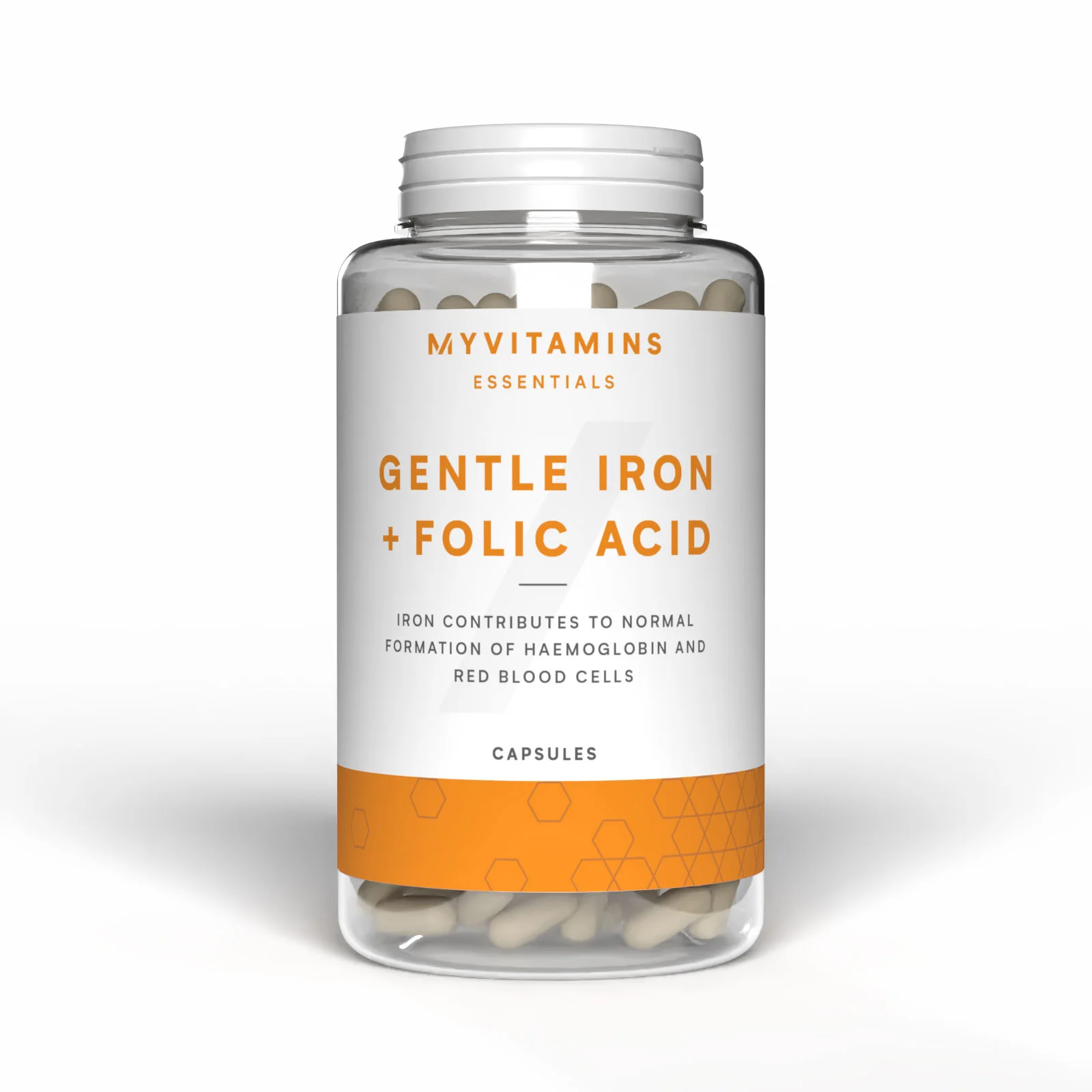 Gentle Iron Bisglycinate + Folic Acid - 90 Capsules, 90raciones - Sin Sabor Imagen 1