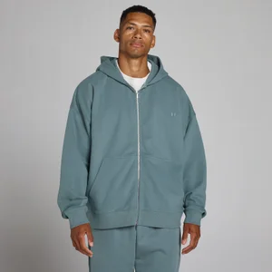 Sudadera con capucha oversize con cremallera bidireccional - Azul futuro - Size L