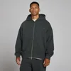 Sudadera con capucha oversize de felpa francesa con cremallera doble dirección para hombre de MP - Negro lavado