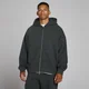 Sudadera con capucha oversize de felpa francesa con cremallera doble dirección para hombre de MP - Negro lavado